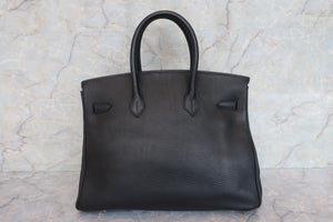 HERMES BIRKIN 35 Clemence leather Black □D刻印  Hand bag 600100201