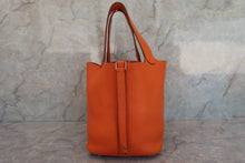 Load image into Gallery viewer, HERMES PICOTIN LOCK MM Clemence leather Orange Hand bag □P Engraving Hand bag 600050237
