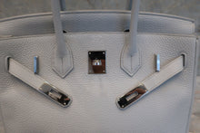 将图片加载到图库查看器，HERMES BIRKIN 30 Clemence leather Lite blue □R刻印 Hand bag 600080148
