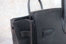 将图片加载到图库查看器，HERMES BIRKIN 35 Clemence leather Black □D刻印  Hand bag 600100201
