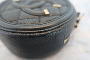 CHANEL/シャネル マトラッセラウンドチェーンショルダーバッグ キャビアスキン ブラック/ゴールド金具 ショルダーバッグ 700040044