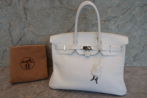HERMES／エルメス バーキン35 トリヨンクレマンス ホワイト □R刻印 ハンドバッグ 700050002