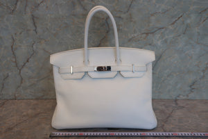 HERMES／エルメス バーキン35 トリヨンクレマンス ホワイト □R刻印 ハンドバッグ 700050002
