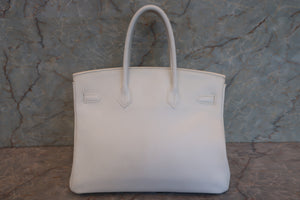 HERMES／エルメス バーキン35 トリヨンクレマンス ホワイト □R刻印 ハンドバッグ 700050002