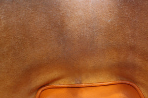 HERMES PICOTIN LOCK MM Clemence leather Orange Hand bag □P Engraving Hand bag 600050237