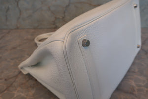 HERMES／エルメス バーキン35 トリヨンクレマンス ホワイト □R刻印 ハンドバッグ 700050002