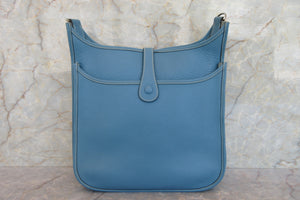 HERMES  EVELYNE 2GM Clemence leather Blue jean □H Engraving Shoulder bag 700060172