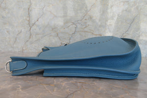 HERMES  EVELYNE 2GM Clemence leather Blue jean □H Engraving Shoulder bag 700060172