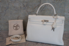 将图片加载到图库查看器，HERMES KELLY 35 Clemence leather White □O刻印 Shoulder bag 600080126
