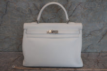 将图片加载到图库查看器，HERMES KELLY 35 Clemence leather White □O刻印 Shoulder bag 600080126
