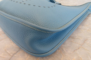HERMES  EVELYNE 2GM Clemence leather Blue jean □H Engraving Shoulder bag 700060172