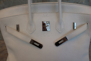 HERMES／エルメス バーキン35 トリヨンクレマンス ホワイト □R刻印 ハンドバッグ 700050002