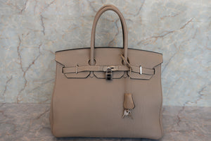 HERMES／エルメス バーキン35 トゴ トゥルティエールグレー □M刻印 ハンドバッグ 700070013