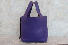 将图片加载到图库查看器，HERMES PICOTIN LOCK PM Clemence leather Ultra Violet Hand bag 600090083
