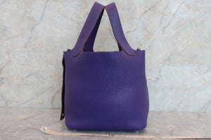 HERMES PICOTIN LOCK PM Clemence leather Ultra Violet Hand bag 600090083