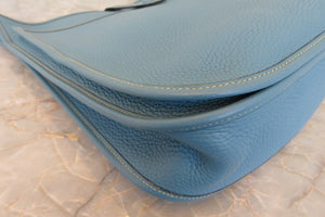 HERMES  EVELYNE 2GM Clemence leather Blue jean □H Engraving Shoulder bag 700060172