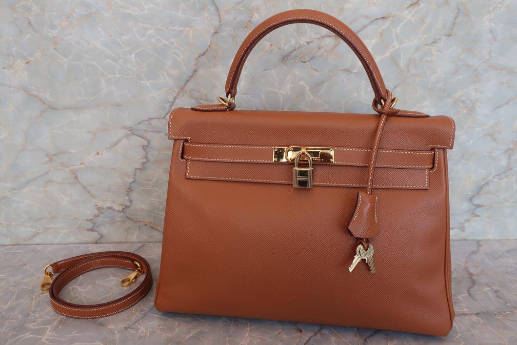 HERMES／エルメス ケリー32 クシュベル ゴールド □E刻印 ショルダーバッグ 700080069