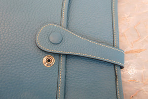 HERMES  EVELYNE 2GM Clemence leather Blue jean □H Engraving Shoulder bag 700060172