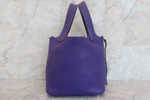 将图片加载到图库查看器，HERMES PICOTIN LOCK PM Clemence leather Ultra Violet Hand bag 600090083
