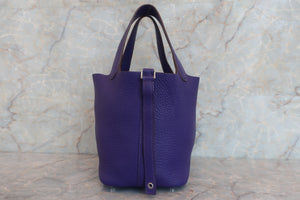 HERMES PICOTIN LOCK PM Clemence leather Ultra Violet Hand bag 600090083