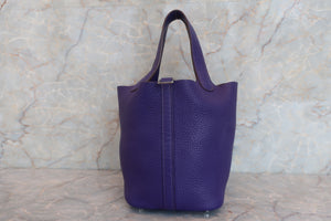 HERMES PICOTIN LOCK PM Clemence leather Ultra Violet Hand bag 600090083