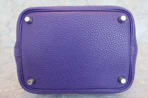 HERMES PICOTIN LOCK PM Clemence leather Ultra Violet Hand bag 600090083