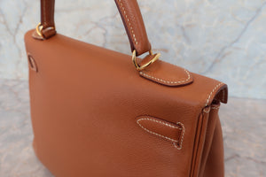 HERMES／エルメス ケリー32 クシュベル ゴールド □E刻印 ショルダーバッグ 700080069