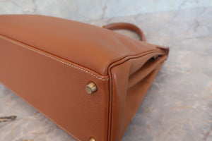 HERMES／エルメス ケリー32 クシュベル ゴールド □E刻印 ショルダーバッグ 700080069