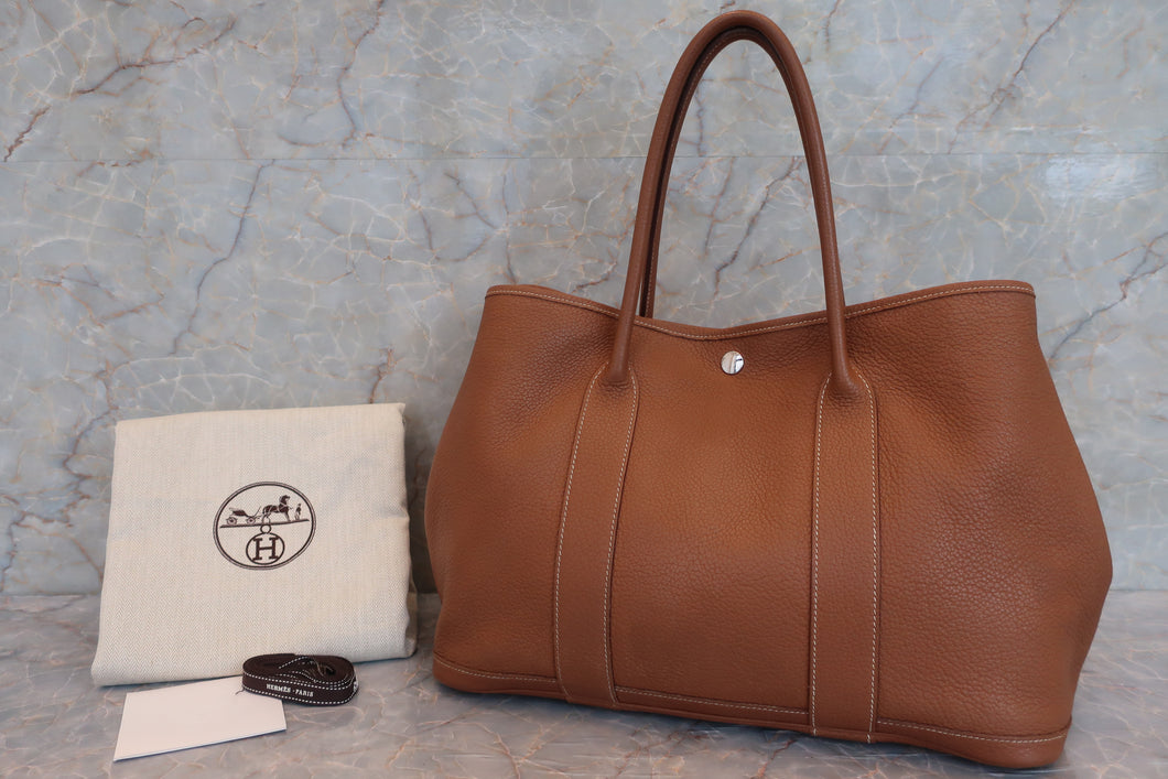 HERMES GARDEN PARTY PM Negonda leather Gold □M刻印 Tote bag 600040077