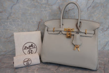 将图片加载到图库查看器，HERMES BIRKIN 25 Togo leather Pearl gray T刻印 Hand bag 600100104
