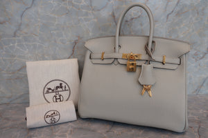 HERMES BIRKIN 25 Togo leather Pearl gray T刻印 Hand bag 600100104