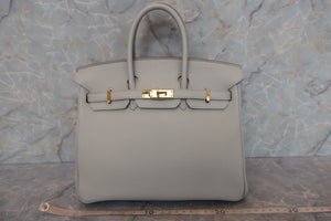 HERMES BIRKIN 25 Togo leather Pearl gray T刻印 Hand bag 600100104