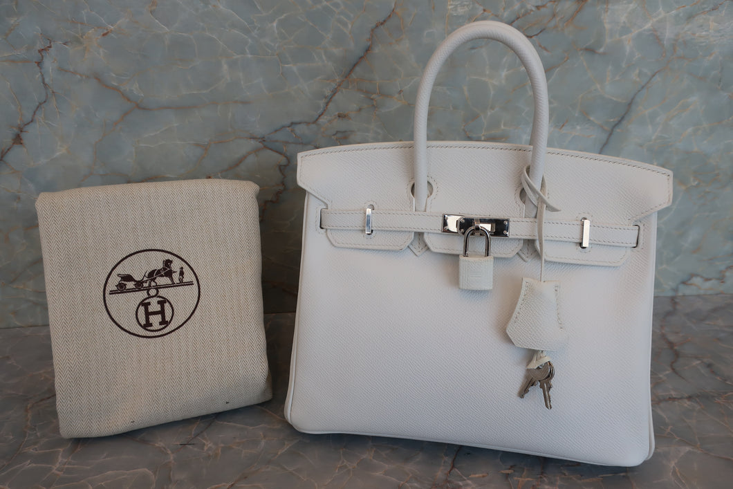 HERMES／エルメス バーキン25 ヴォーエプソン ホワイト □N刻印 ハンドバッグ 700060308