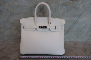 HERMES／エルメス バーキン25 ヴォーエプソン ホワイト □N刻印 ハンドバッグ 700060308