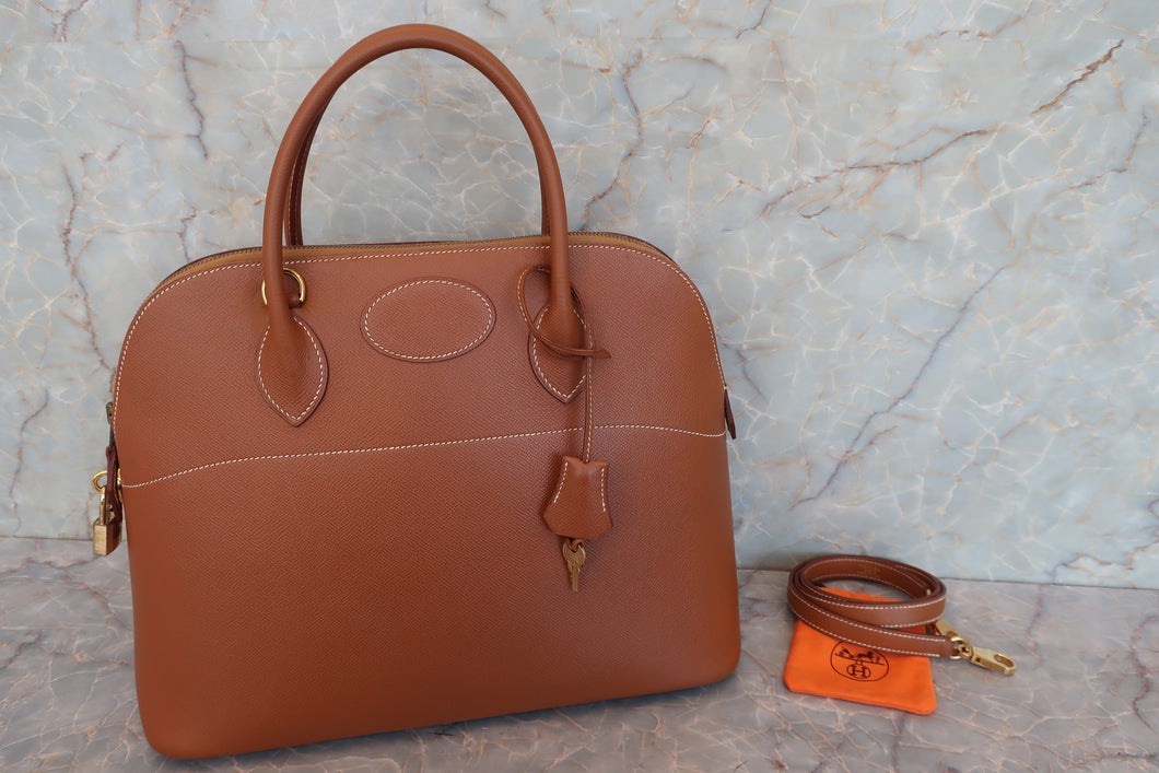 HERMES／エルメス ボリード35 クシュベル ゴールド 〇Z刻印 ショルダーバッグ 700080086