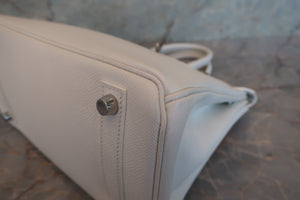 HERMES／エルメス バーキン25 ヴォーエプソン ホワイト □N刻印 ハンドバッグ 700060308