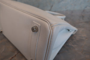 HERMES／エルメス バーキン25 ヴォーエプソン ホワイト □N刻印 ハンドバッグ 700060308