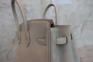 HERMES BIRKIN 25 Togo leather Pearl gray T刻印 Hand bag 600100104