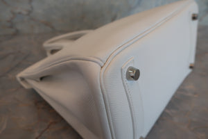 HERMES／エルメス バーキン25 ヴォーエプソン ホワイト □N刻印 ハンドバッグ 700060308
