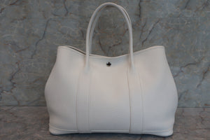 HERMES GARDEN PARTY PM Negonda leather White T刻印 Tote bag 600040143