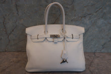 將圖片載入圖庫檢視器 HERMES／エルメス バーキン35 トリヨンクレマンス ホワイト □L刻印 ハンドバッグ 700070141
