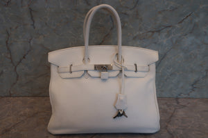 HERMES／エルメス バーキン35 トリヨンクレマンス ホワイト □L刻印 ハンドバッグ 700070141