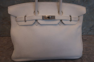 HERMES／エルメス バーキン35 トリヨンクレマンス ホワイト □L刻印 ハンドバッグ 700070141
