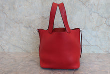 将图片加载到图库查看器，HERMES PICOTIN LOCK MM Clemence leather Rouge casaque C刻印 Hand bag 800020165
