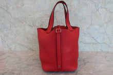 将图片加载到图库查看器，HERMES PICOTIN LOCK MM Clemence leather Rouge casaque C刻印 Hand bag 800020165
