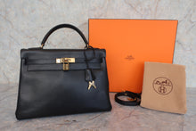 將圖片載入圖庫檢視器 HERMES／エルメス ケリー32 アルデンヌ ブラック 〇T刻印 ショルダーバッグ 800020222
