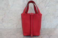 将图片加载到图库查看器，HERMES PICOTIN LOCK PM Clemence leather Rouge casaque C刻印 Hand bag 600070063
