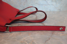 将图片加载到图库查看器，HERMES PICOTIN LOCK MM Clemence leather Rouge casaque C刻印 Hand bag 800020165
