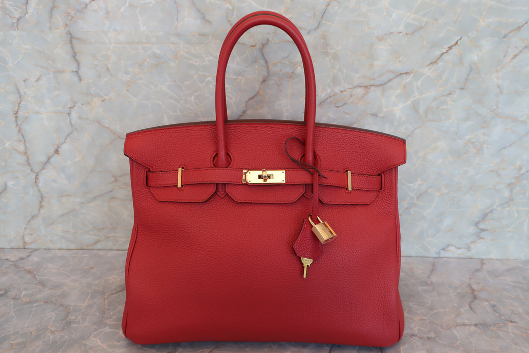 HERMES／エルメス バーキン35 トゴ ルージュカザック □Q刻印 ハンドバッグ 700080132