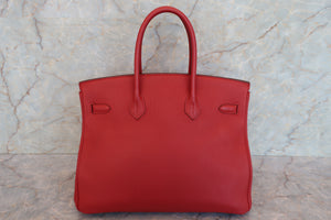 HERMES／エルメス バーキン35 トゴ ルージュカザック □Q刻印 ハンドバッグ 700080132